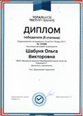 Диплом победителя 2 степени Всероссийского тестирования 2017г.